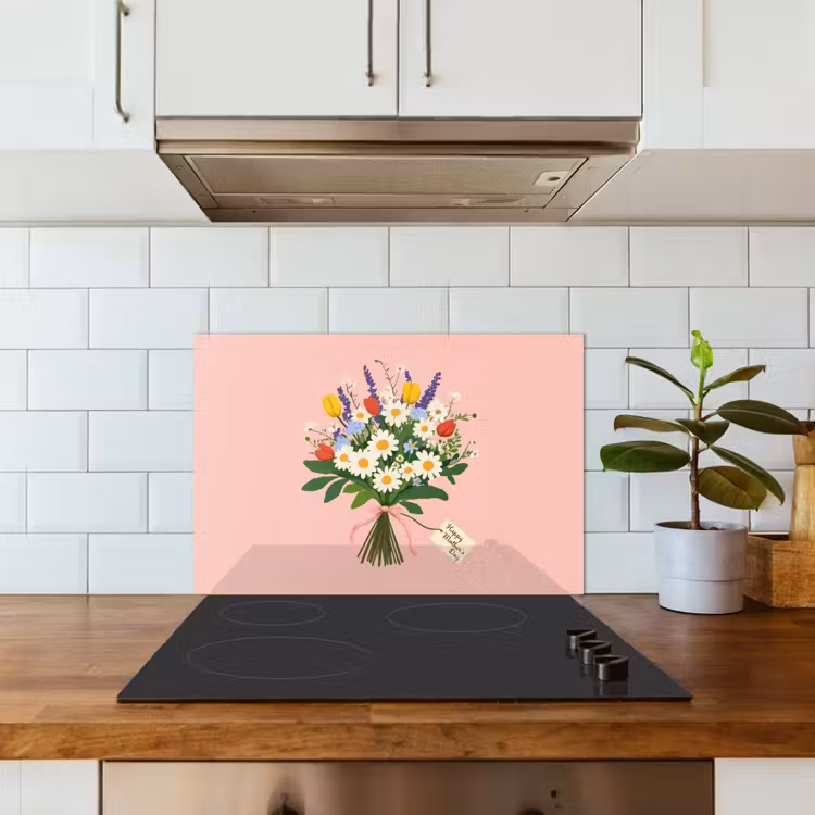 Bloemen - Lint - Kaartje keuken achterwand spatscherm klein -sfeer2
