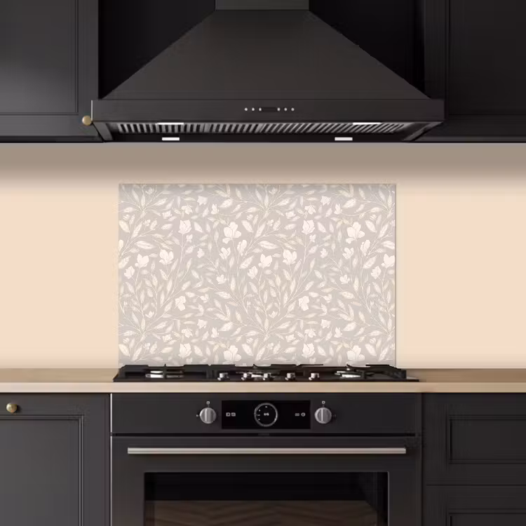 Bloemen - Steel - Blaadjes keuken achterwand spatscherm klein 900 -sfeer1