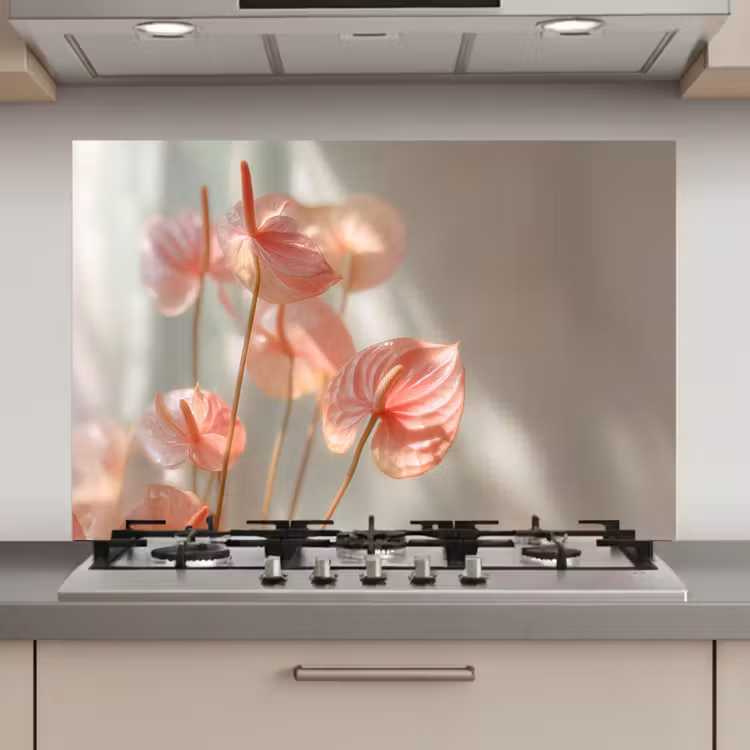 Bloemen - Stelen - Roze - Schaduw keuken achterwand spatscherm klein -3d_website