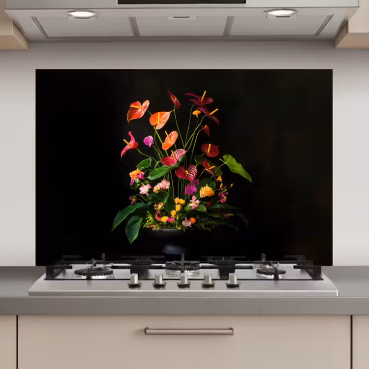 Bloemen - Vaas - Kleurrijk keuken achterwand spatscherm klein -3d_website