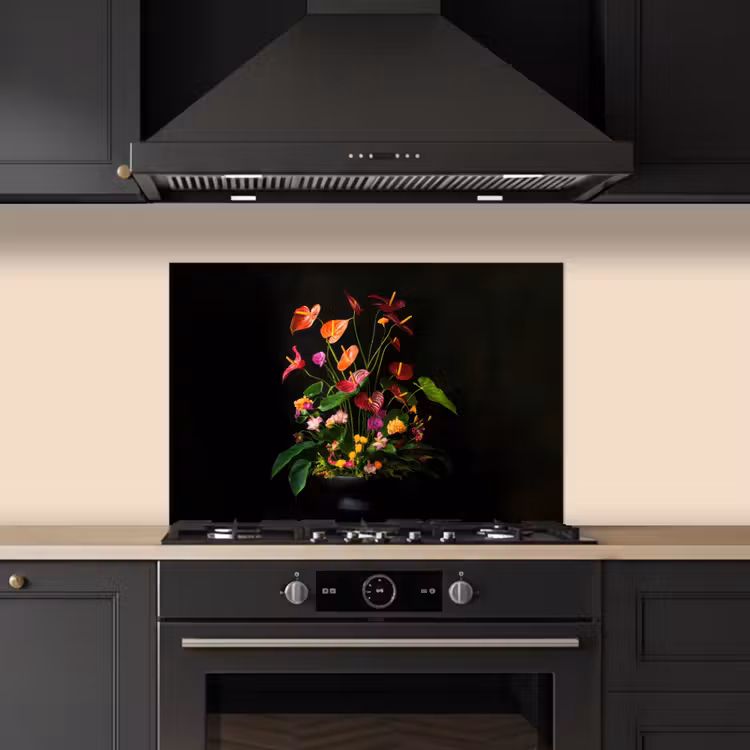 Bloemen - Vaas - Kleurrijk keuken achterwand spatscherm klein -sfeer1