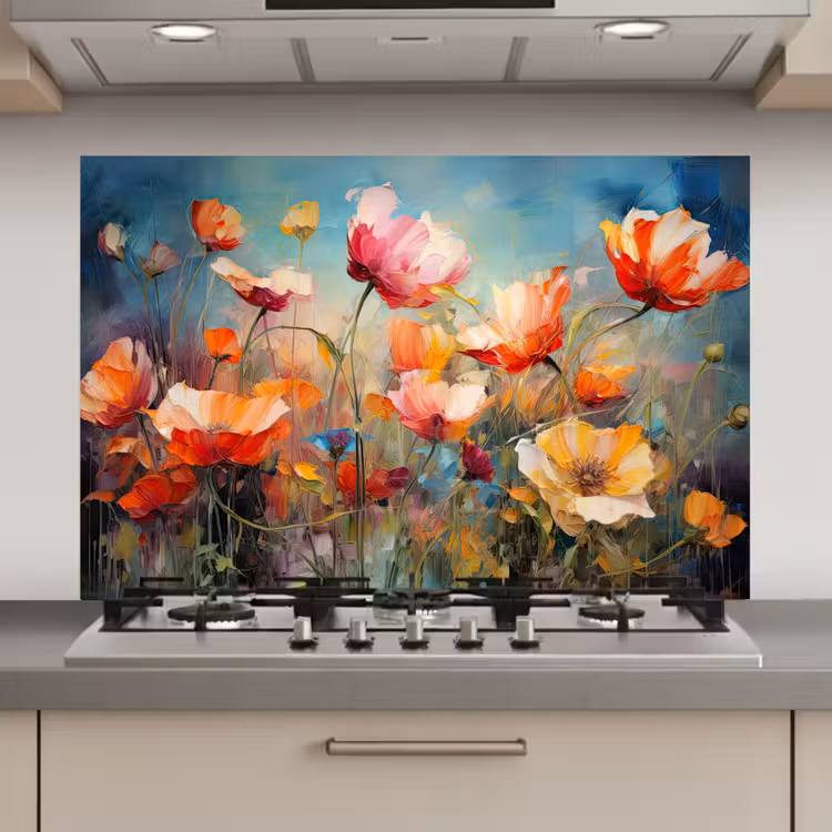 Bloemen - Watercolor - Kunst - Botanisch - Natuur keuken achterwand spatscherm klein -3d_website