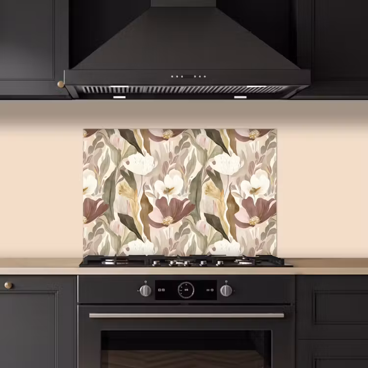 Bloemen - Aquarel - Kleurrijk keuken achterwand spatscherm klein 900 -sfeer1