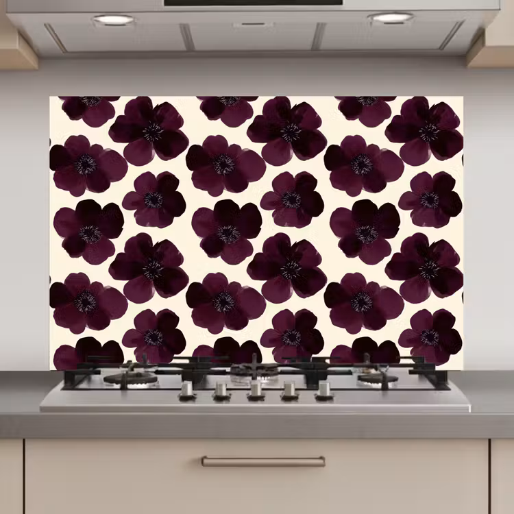Bloemen - Aquarel - Paars keuken achterwand spatscherm klein 900 -3d_website