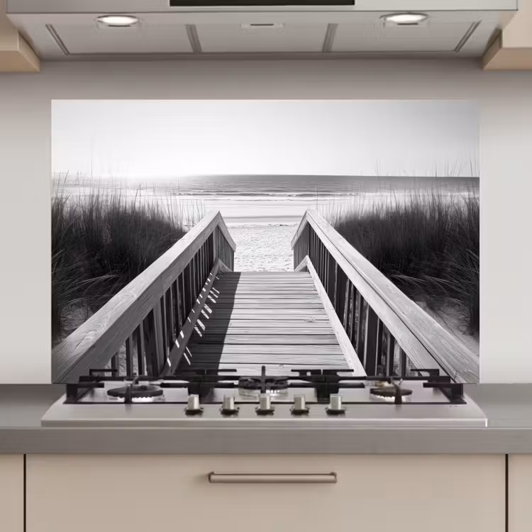 Loopbrug - Hout - Strand - Zee keuken achterwand spatscherm klein -3d_website