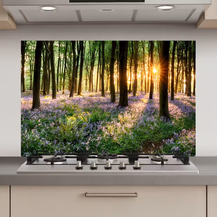 Bos - Bloemen - Lavendel - Zon - Paars - Natuur keuken achterwand spatscherm klein -3d_website