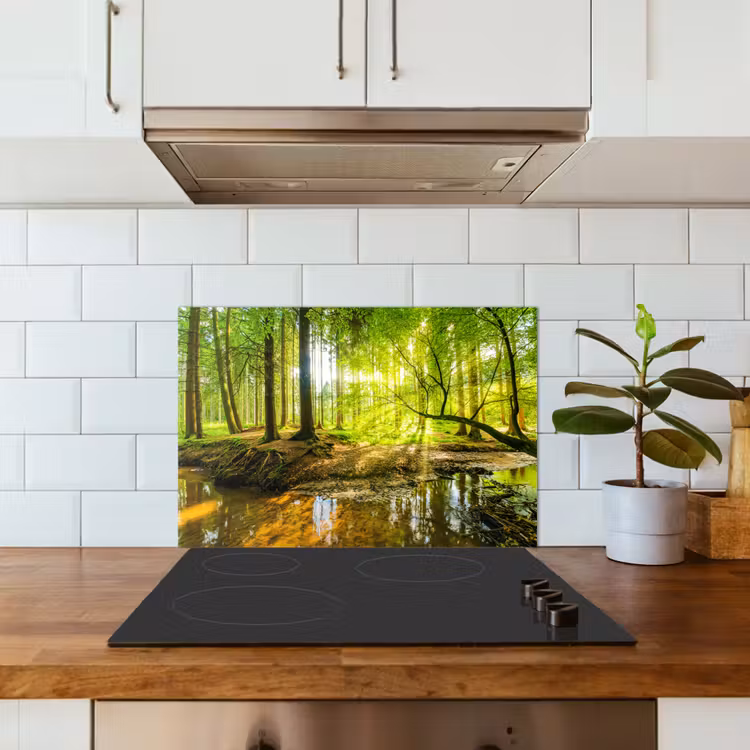 Bos - Landschap - Water - Bomen - Zon - Groen - Natuur keuken achterwand spatscherm klein -sfeer2