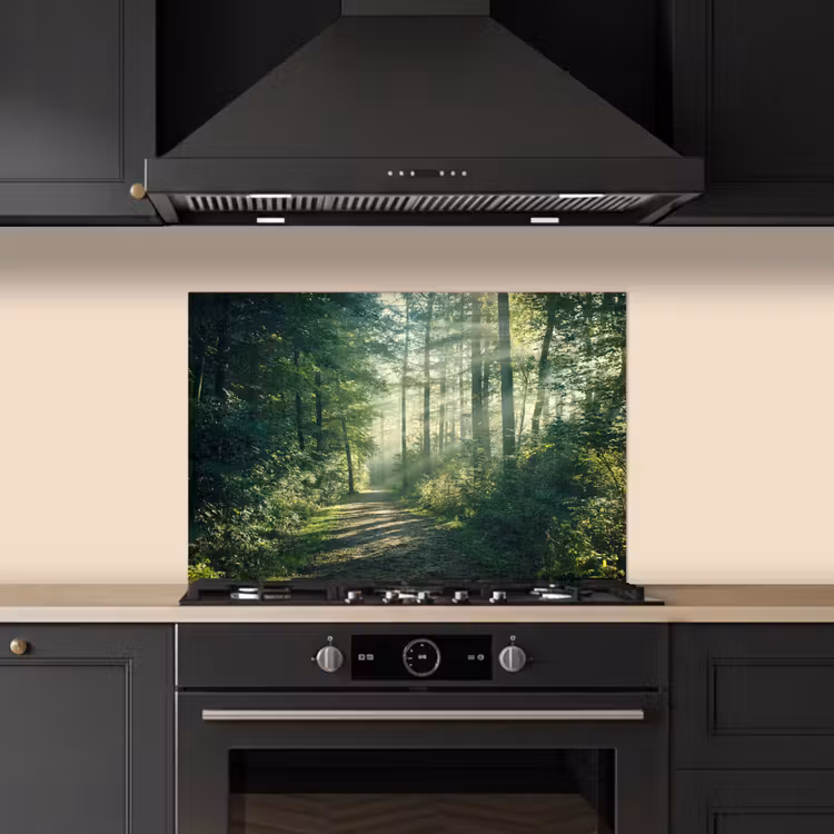 Bos - Pad - Zon - Bomen - Groen - Natuur keuken achterwand spatscherm klein -sfeer1