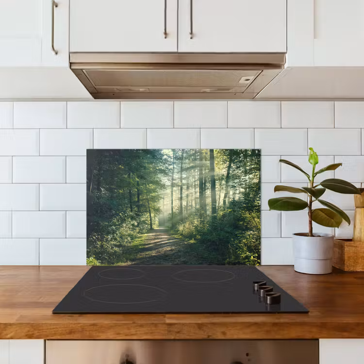 Bos - Pad - Zon - Bomen - Groen - Natuur keuken achterwand spatscherm klein -sfeer2