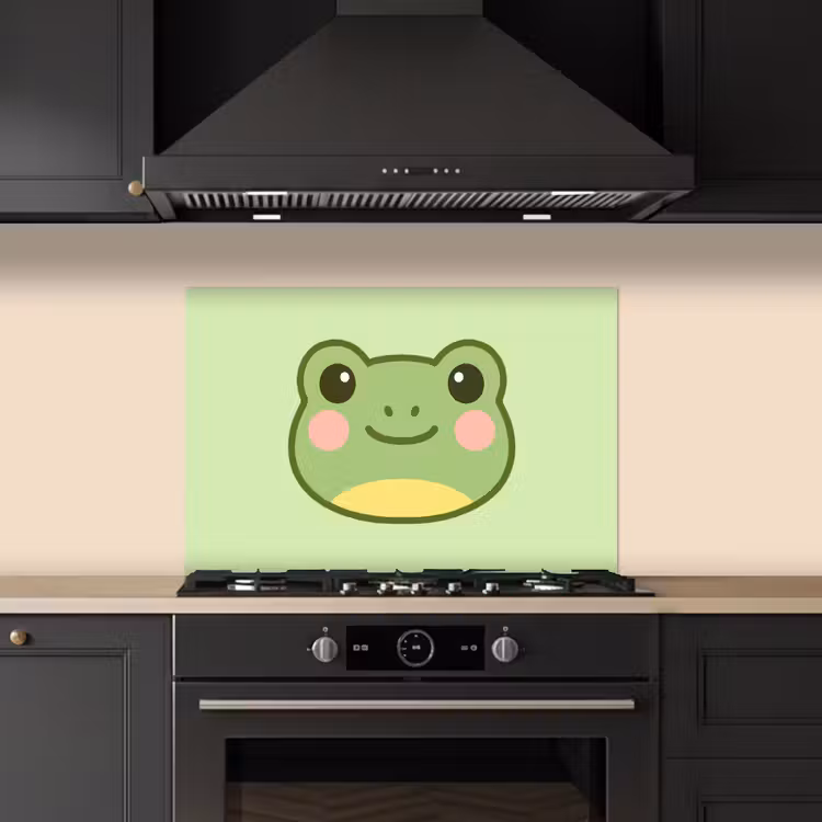 Kikker - Groen - Vriendelijkheid keuken achterwand spatscherm klein -sfeer1