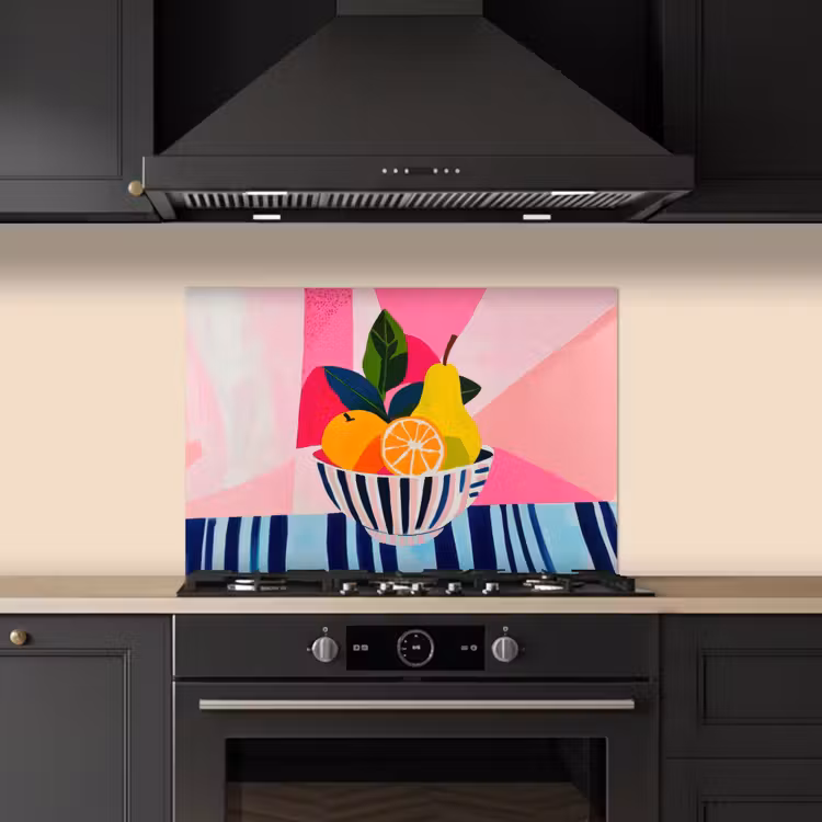 Fruit - Abstracte achtergrond - Roze keuken achterwand spatscherm klein -sfeer1