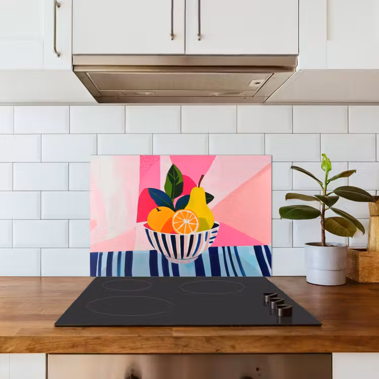 Fruit - Abstracte achtergrond - Roze keuken achterwand spatscherm klein -sfeer2