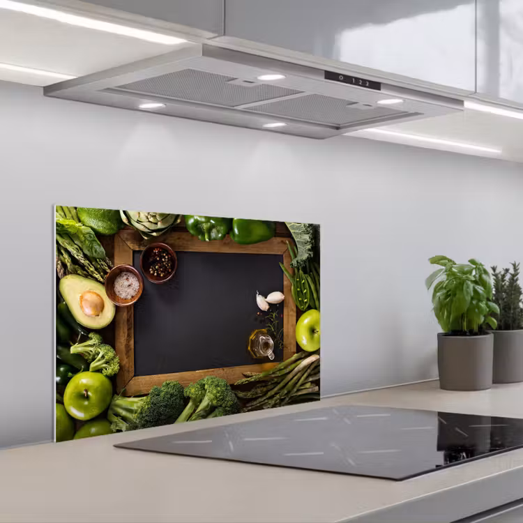 Fruit - Krijtbord - Groente keuken achterwand spatscherm klein -3d_schuin