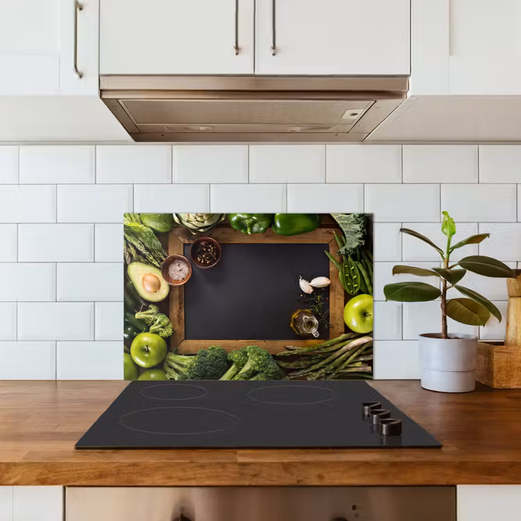 Fruit - Krijtbord - Groente keuken achterwand spatscherm klein -sfeer2