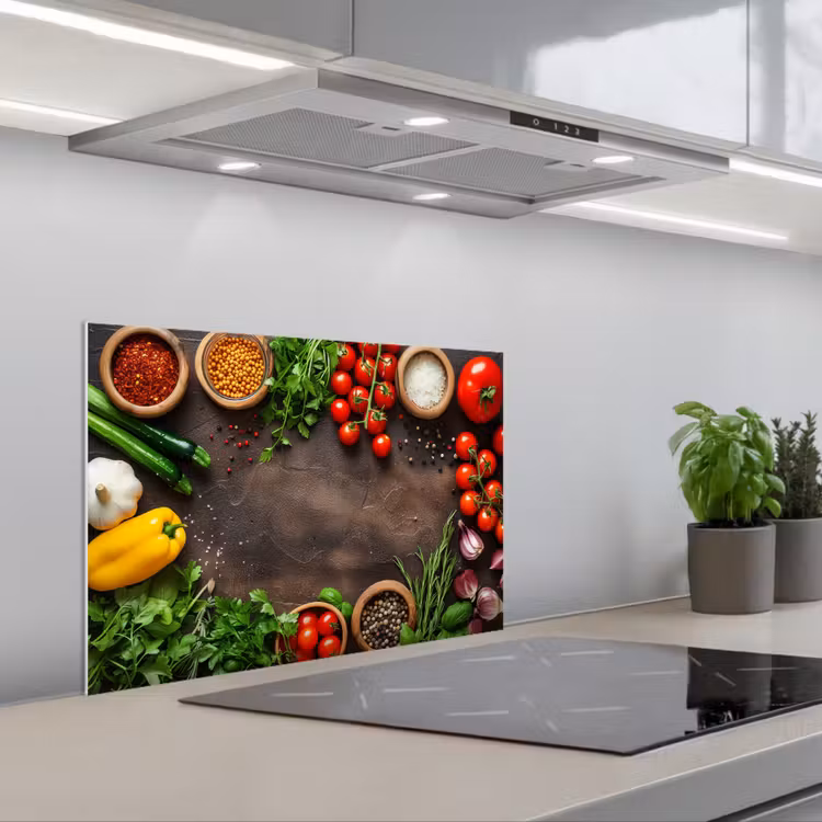 Tuin van Versheid keuken achterwand spatscherm klein -3d_schuin