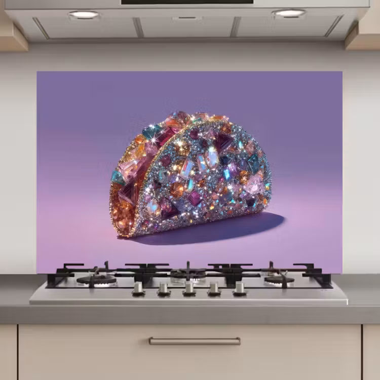 Edelstenen - Glitters - Paars - Kleurrijk keuken achterwand spatscherm klein -3d_website