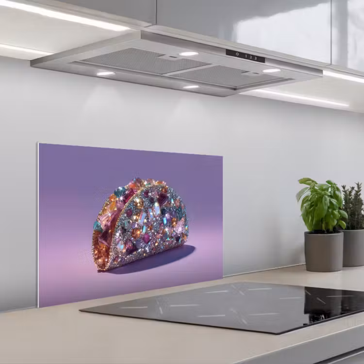 Edelstenen - Glitters - Paars - Kleurrijk keuken achterwand spatscherm klein -3d_schuin