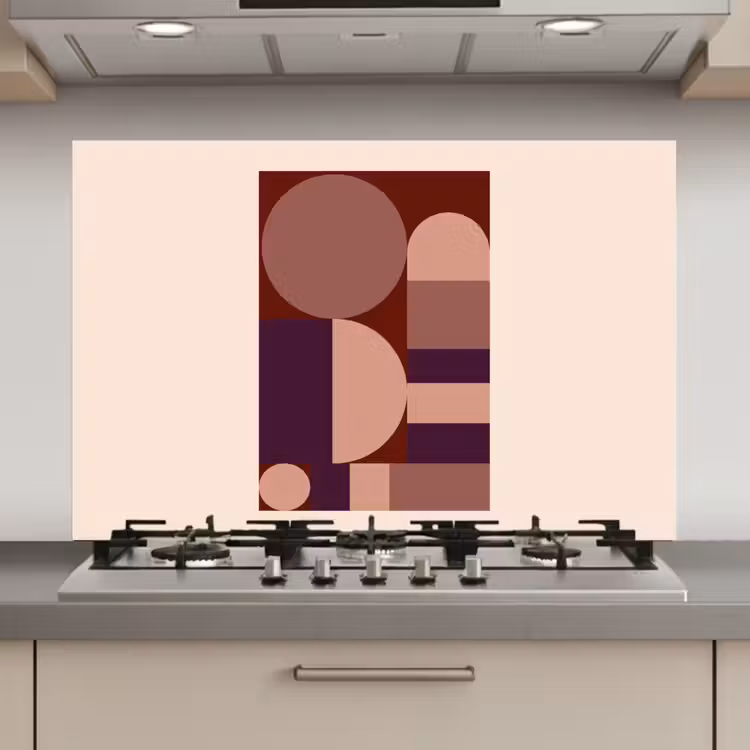 Geometrisch - Cirkels - Rood keuken achterwand spatscherm klein -3d_website