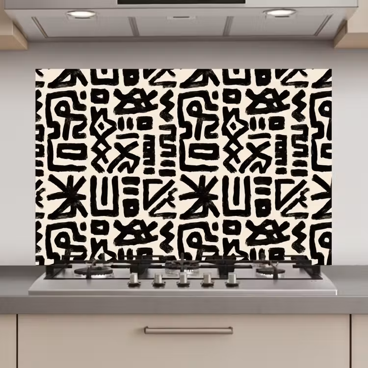Geometrisch - Figuren - Zwart keuken achterwand spatscherm klein 900 -3d_website