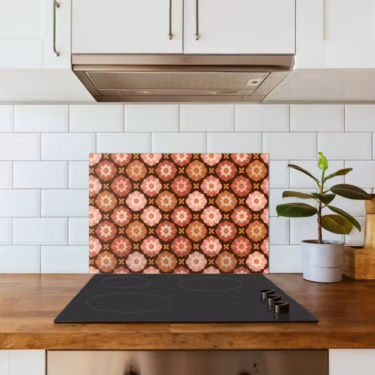 Geometrisch - Bloemen - Kleurrijk keuken achterwand spatscherm klein 900 -sfeer2