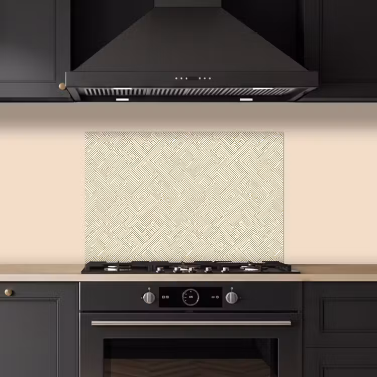 Geometrisch - Lijnen - Groen keuken achterwand spatscherm klein 900 -sfeer1