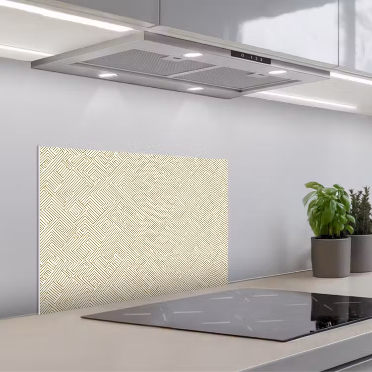 Geometrisch - Lijnen - Groen keuken achterwand spatscherm klein 900 -3d_schuin