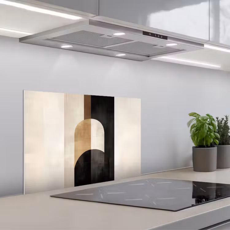 Geometrische - Vormen - Wit keuken achterwand spatscherm klein -3d_schuin
