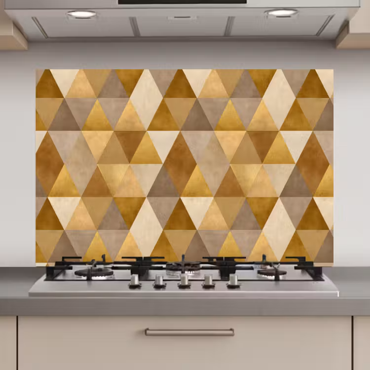 Geometrisch - Driehoek - Goud keuken achterwand spatscherm klein 900 -3d_website
