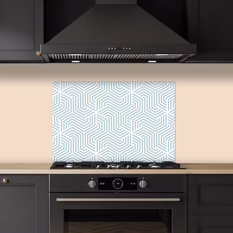 Geometrie - Lijn - Groen - Patroon keuken achterwand spatscherm klein 900 -sfeer1