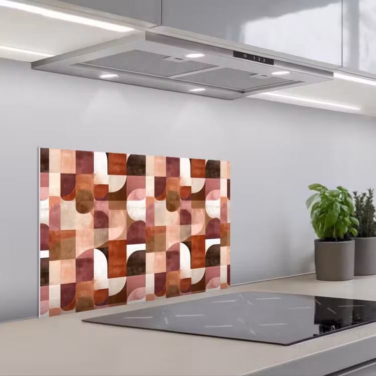 Geometrie - Modern - Retro keuken achterwand spatscherm klein 900 -3d_schuin