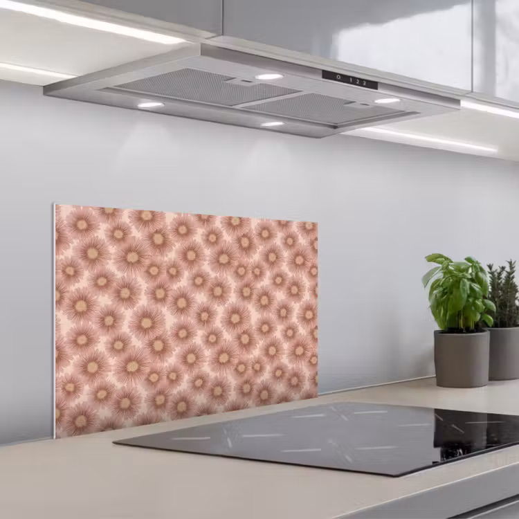 Gerbera - Bloemen - Roze keuken achterwand spatscherm klein 900 -3d_schuin