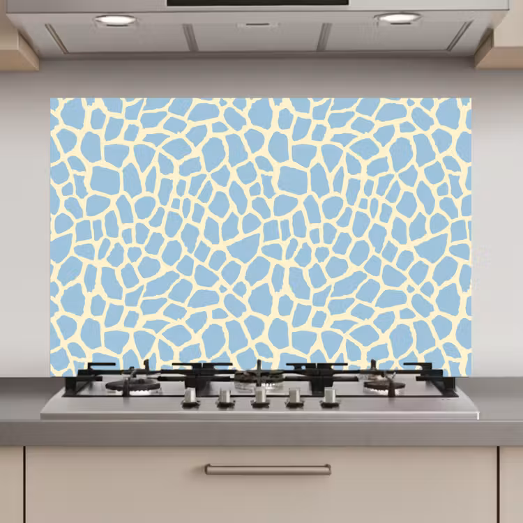 Giraf - Modern - Blauw keuken achterwand spatscherm klein 900 -3d_website