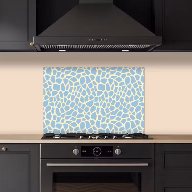Giraf - Modern - Blauw keuken achterwand spatscherm klein 900 -sfeer1
