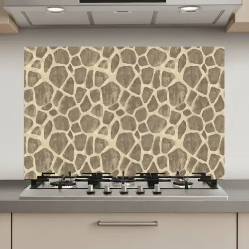 Giraf - Patroon - Beige - Bruin keuken achterwand spatscherm klein 900 -3d_website