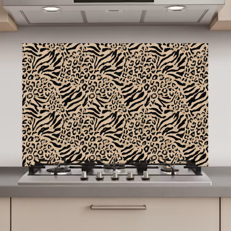 Giraf - Zebra - Motief - Bruin keuken achterwand spatscherm klein 900 -3d_website