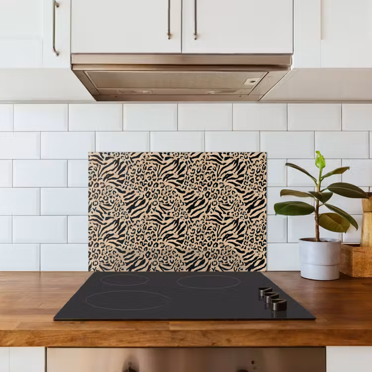 Giraf - Zebra - Motief - Bruin keuken achterwand spatscherm klein 900 -sfeer2
