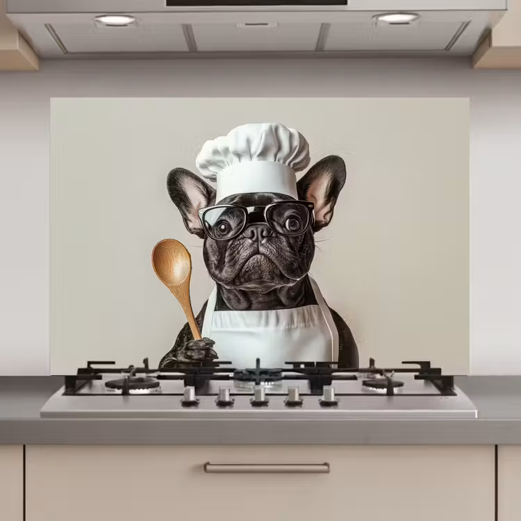 Bril - Hond - Kok keuken achterwand spatscherm klein -3d_website