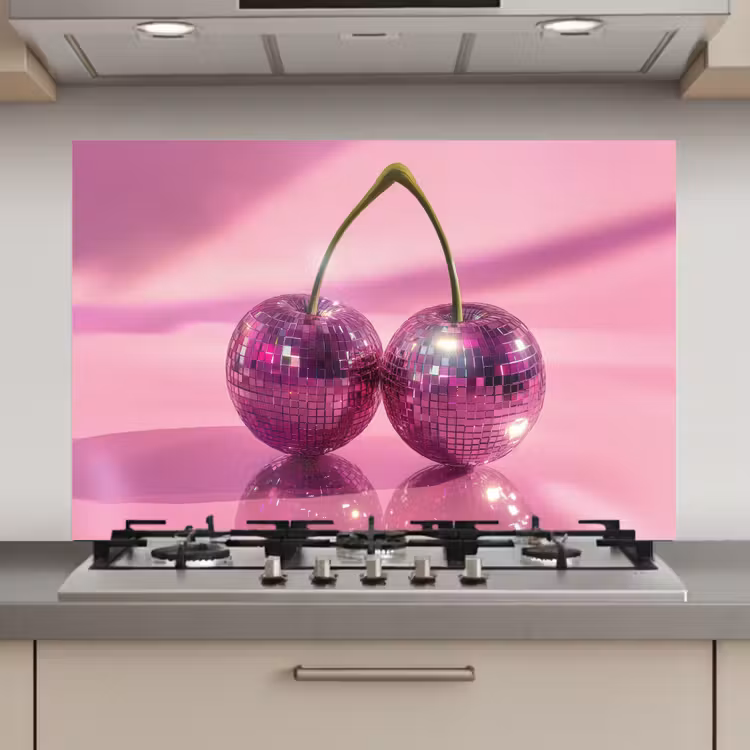 Glitter - Discobol - Roze - Kersen keuken achterwand spatscherm klein -3d_website