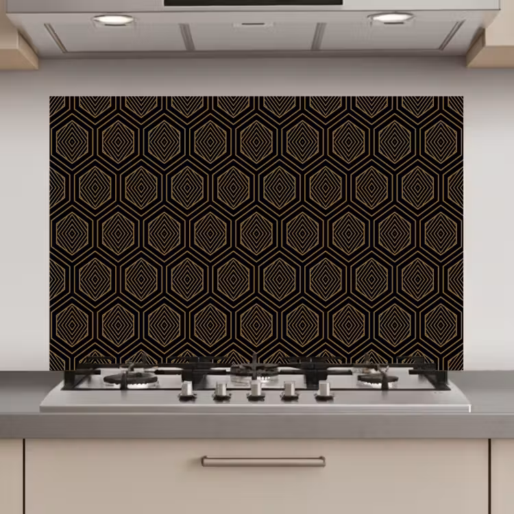 Goud - Zwart - Tunnel keuken achterwand spatscherm klein 900 -3d_website