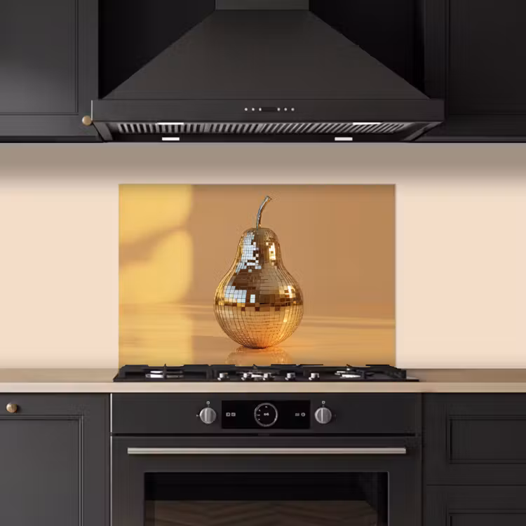 Goud - Disco - Glitter - Peer keuken achterwand spatscherm klein -sfeer1