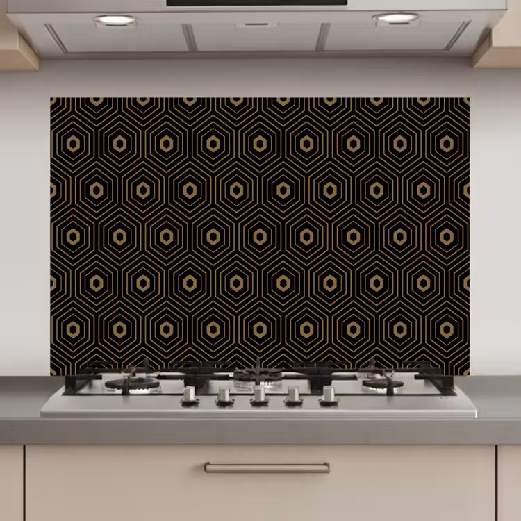 Goud - Illusie - Patroon keuken achterwand spatscherm klein 900 -3d_website