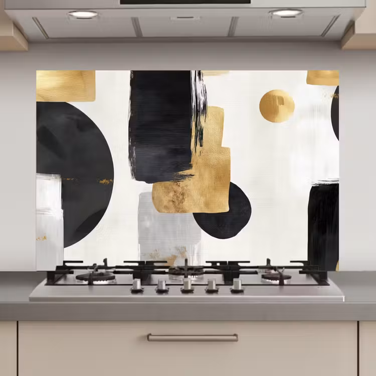 Goud - Rechthoeken - Cirkels - Abstract keuken achterwand spatscherm klein -3d_website