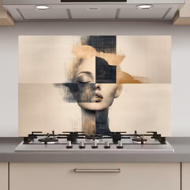 Goud - Vrouw - Rechthoeken keuken achterwand spatscherm klein -3d_website
