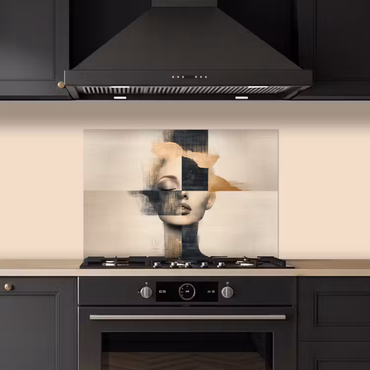 Goud - Vrouw - Rechthoeken keuken achterwand spatscherm klein -sfeer1