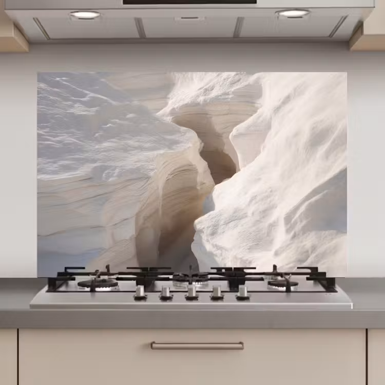 Kloof - Wit - Sneeuw keuken achterwand spatscherm klein -3d_website