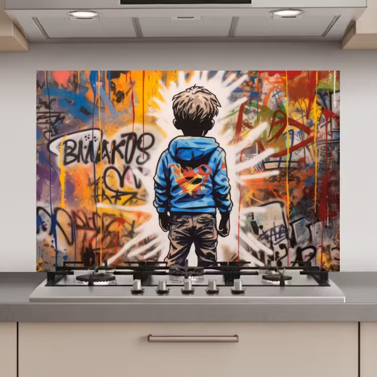 Graffiti - Jongen - Kleuren - Kunst - Street Art keuken achterwand spatscherm klein -3d_website