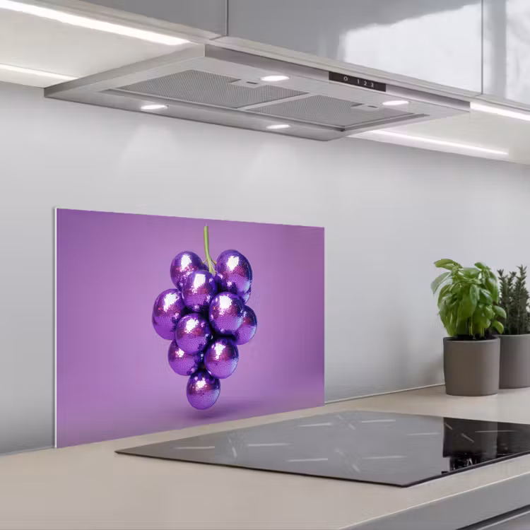 Druif - Disco - Glitter - Paars keuken achterwand spatscherm klein -3d_schuin