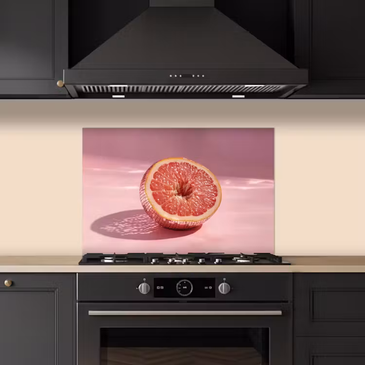 Grapefruit - Roze - Disco - Shiny keuken achterwand spatscherm klein -sfeer1