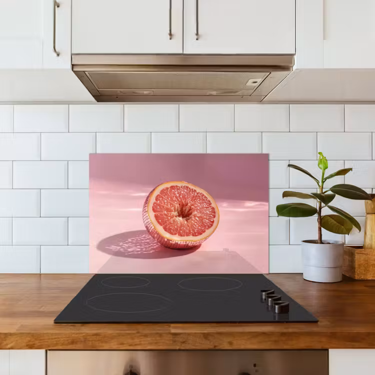 Grapefruit - Roze - Disco - Shiny keuken achterwand spatscherm klein -sfeer2