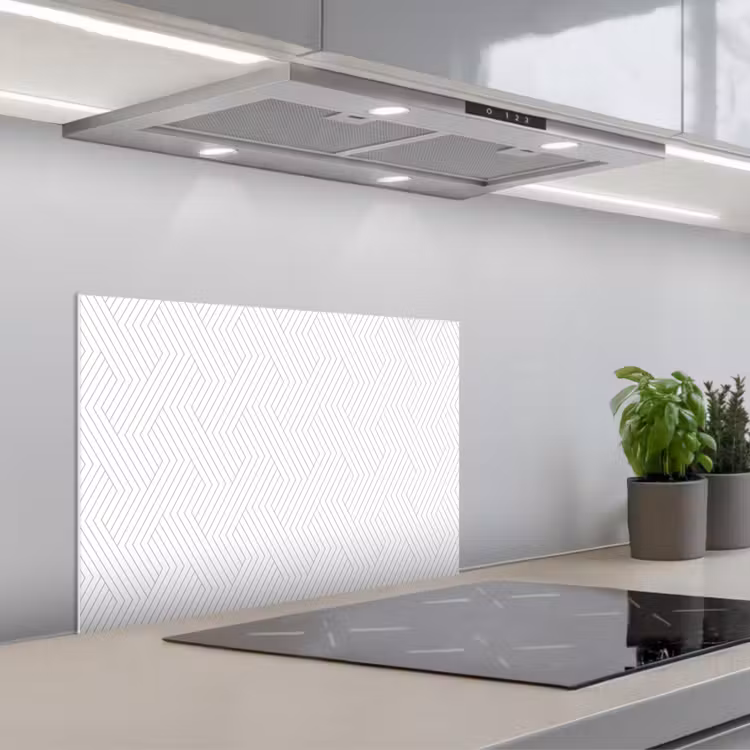 Grafisch - Patroon - Modern keuken achterwand spatscherm klein 900 -3d_schuin